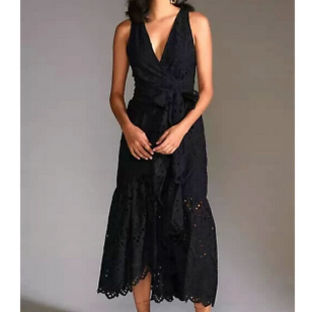 Anthropology Maeve 4 NWT Black Eyelet Dress